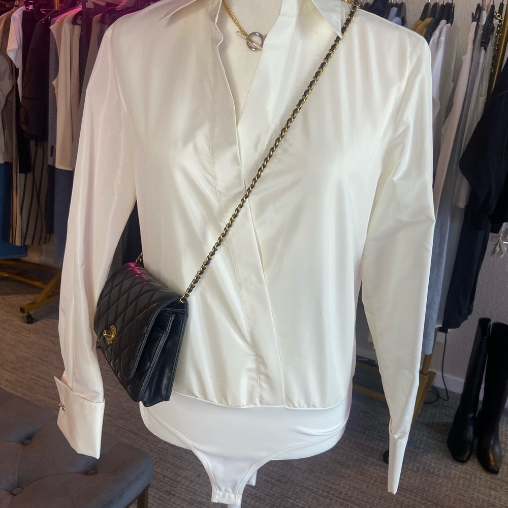 Collared Wrap Front Bodysuit | Lafayette 148 NYC
Silk taffeta